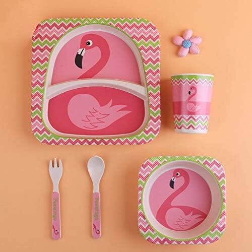 VAISSELLE BEBE - BambooKid™ - Flamant rose - Le Coin de Bébé